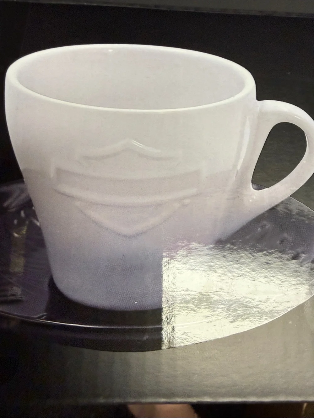 Harley-Davidson Silhouette Bar & Shield Ceramic Cup & Saucer - 6 oz.